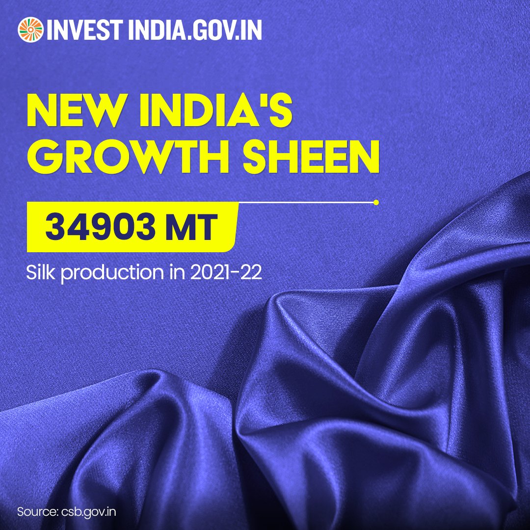 InvestIndiaISR's tweet photo. Employing over 8 Million people, #NewIndia's sericulture industry has played an important role in the country's growth story with its high employment potential, minimal capital requirement &amp; remunerative income to silk growers.

Know more: https://t.co/ar8nGNOqN6

#InvestInIndia https://t.co/FzTsgRBe4h