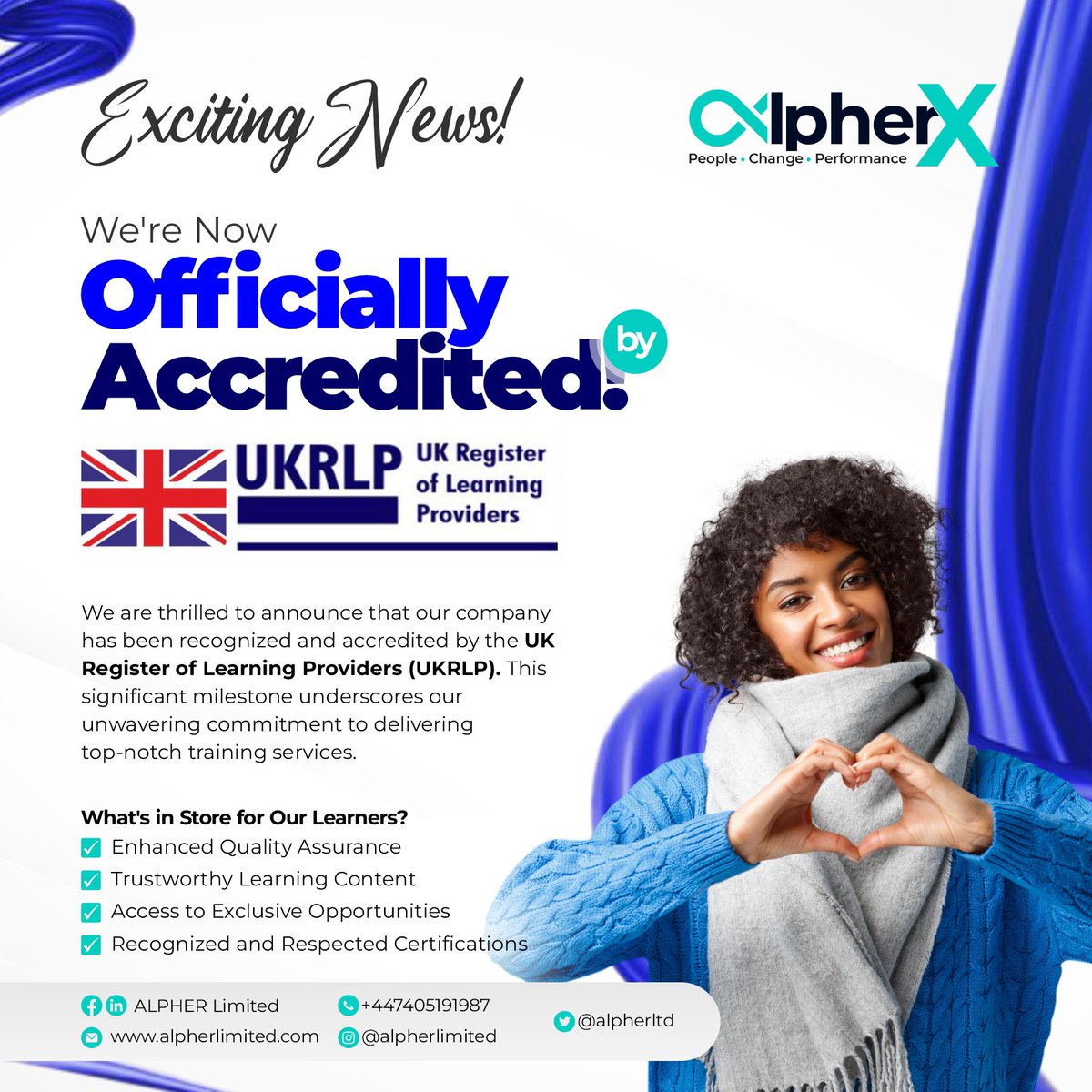 alpherltd's tweet photo. 🎉Accredited by UKRLP!
We're excited to announce that we've achieved accreditation from the UK Register of Learning Providers (UKRLP). This recognition is a testament to our commitment to quality training and excellence in providing valuable learning experiences. #UKRLPAccredited https://t.co/nlsNjA15zy