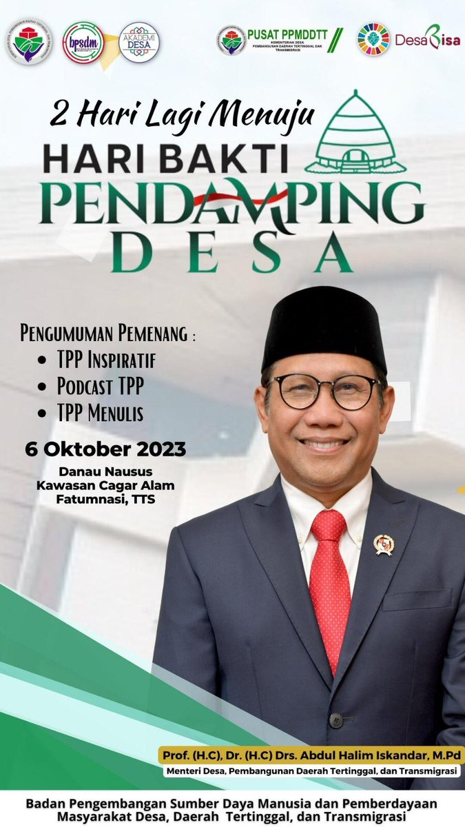 #haribaktipendampingdesa <a href="/halimiskandarnu/">ABDUL HALIM ISKANDAR</a> @kemendespdtt <a href="/tppkemendes/">TPP KEMENDES</a> <a href="/bpsdmkemendesa/">Bpsdm Kemendesa</a>