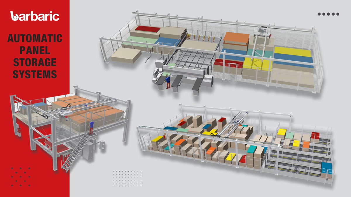 Barbaric's #storagesystems enable automatic storage of panel material with maximum efficiency and also allow fully automatic loading of various production lines such as saws or CNCs. 💪
More: barbaric.at/en/panelstorag…

#barbaric #automation #panelprocessing #woodworking #machinery