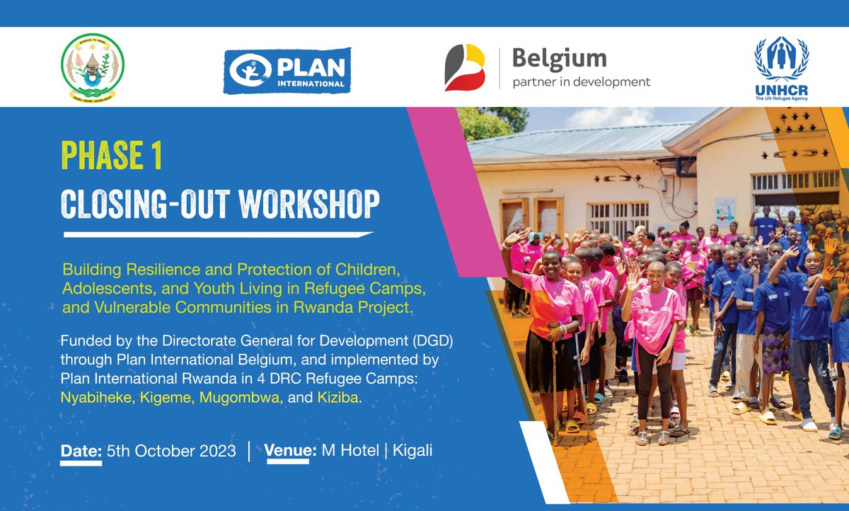 PlanRwanda's tweet photo. JUST IN: Honored to be with our partners in the “Closing-Out Workshop for the Building Resilience &amp; Protection of Children, Adolescents &amp; Youth Living in Refugee Camps &amp; Vulnerable Communities in Rwanda Project” within 4 DRC refugee camps: Nyabiheke, Kigeme, Mugombwa &amp; Kiziba. https://t.co/hFrHSDxjSf