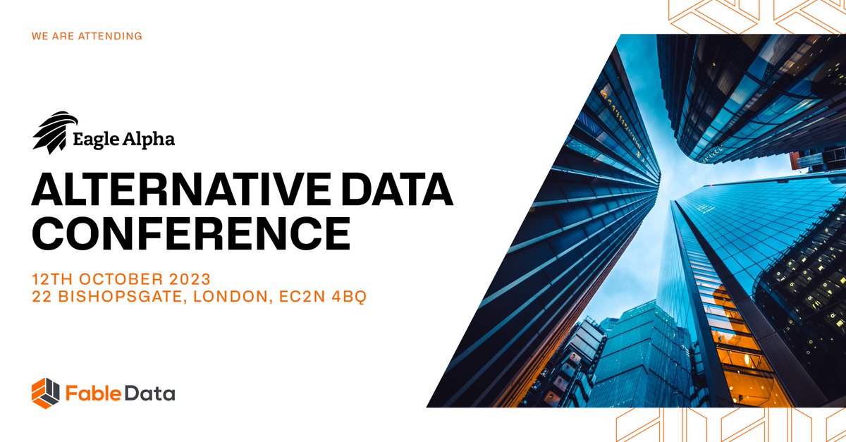 fable_data's tweet image. Join us at Eagle Alpha&apos;s London conference. We&apos;ll be presenting in &apos;Fresh Features and Dataset Developments&apos;, expanding our dataset to top 5 European economies. Let&apos;s discuss consumer spend data bitly.ws/Wy4S 🤝See you there! #EagleAlphaLondon2023 #eaglealpha