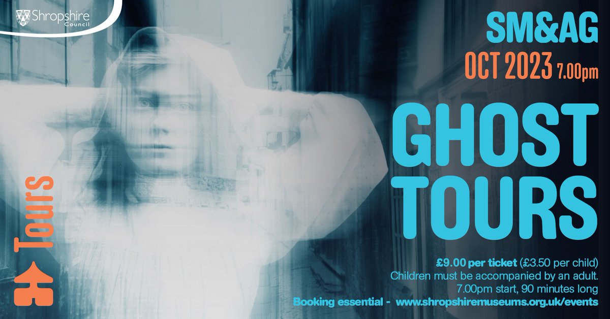 👻 NEW TOWN GHOST TOUR ADDED! 👻 TONIGHT 7pm Book Now to secure your place for the high-demand Ghost Tour of Shrewsbury. Featuring all the terrifying tales of one of UKs most #haunted towns 👻 Book here: orlo.uk/rwHCQ #HauntedShrewsbury #GhostTours @ShropCouncil