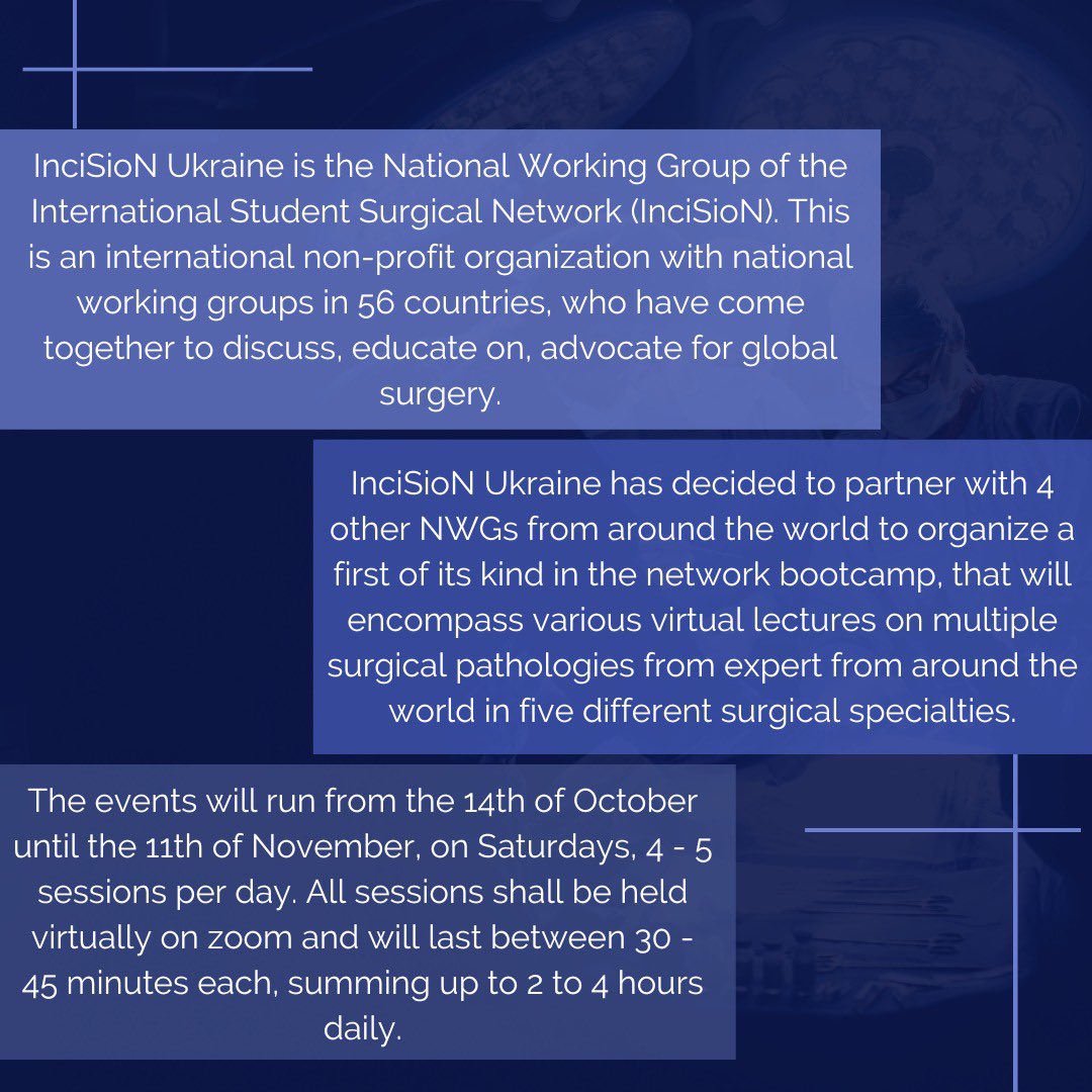 🌟 Join us for an unforgettable journey into the world of surgery! 🌍

📢 Introducing our 2023 Global Surgery Bootcamp! 

📆 Every Saturday from 14/10 to 11/11. Mark your calendars! ✨

🔗Register here: forms.gle/1VVdmcsZcuks7K…

#MedicalTraining #SurgicalSpecialties #GlobalSurgery