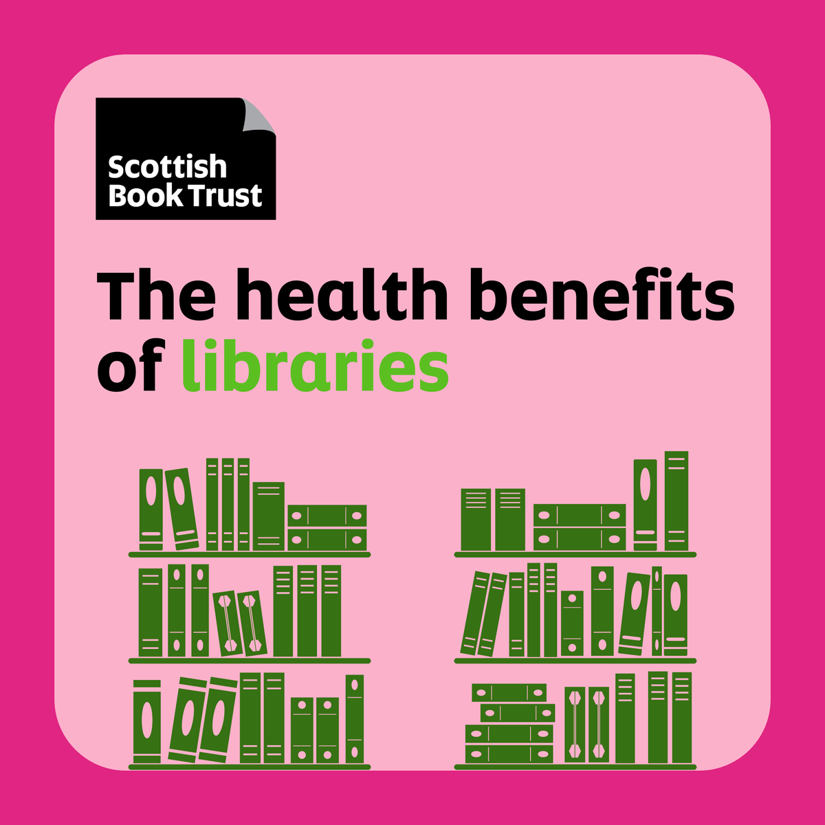 scottishbktrust's tweet image. Libraries bring joy, knowledge and a sense of community to our lives but they also improve our health. ❣️
In fact, the health and wellbeing offer from libraries is estimated to bring a cost saving to NHS Scotland of £3.2 million a year.  📚
#LibrariesWeek