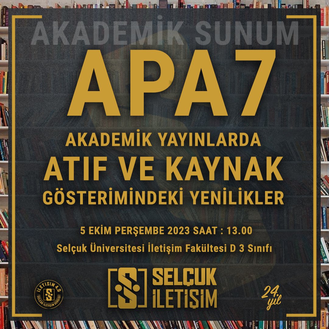 #selçukiletişimdergisi #selçuküniversitesi #iletişimfakültesi #apa7 #bilimselyayın #atıfvekaynak #iletişimbilimi