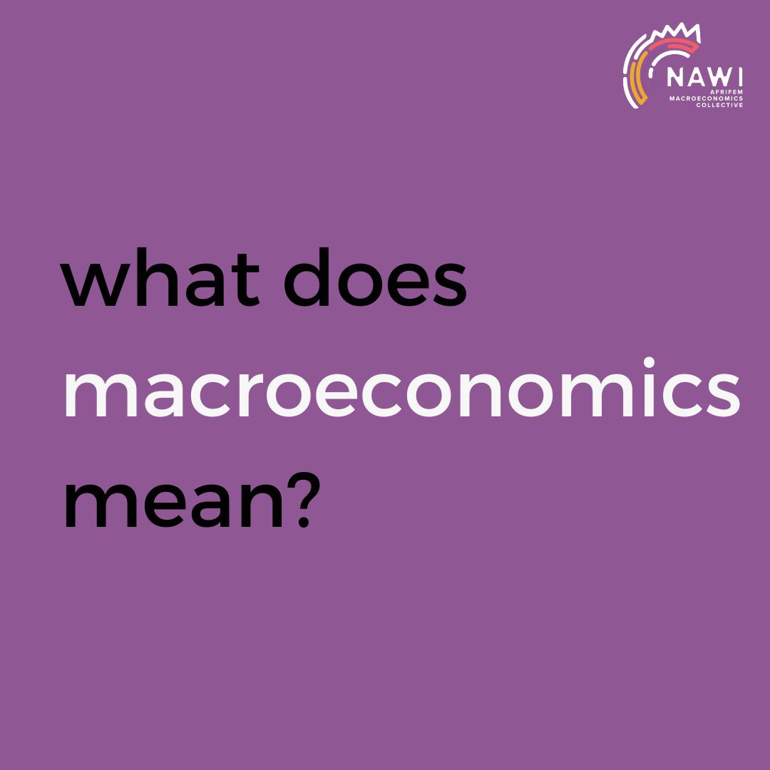 NawiAfrica's tweet photo. Macroeconomics sounds technical right? 

It sounds like something you can’t possibly understand unless you are a trained economist. But, that’s only what they want you to think. You know the they, the ones you’ll never meet, the far away ones whose faces you’ll never know,  the big men in the big houses whose faces are on banners all over your public spaces, the ones making all the decisions, the ones with the slogans selling you promises of prosperity, those are the they.
 
Macroeconomics, or macro-level economics, is how governments try to influence economic activity. It  is, simply put, how governments make decisions about how to make money and how to spend money. 

Macroeconomic policy is split between fiscal policy and monetary policy. Fiscal policy is about how the government spends money and how they raise this money, mainly through taxation. Fiscal policy is decided by the government. 

Monetary policy is how the amount of money in circulation in an economy is regulated; it decides interest rates (which can be understood as the actual price of money or the cost of money as  interest rates decide how much you pay for money) and money supply (how much money is put or taken out of circulation at a given time). Monetary policy is decided by the central bank of the country.