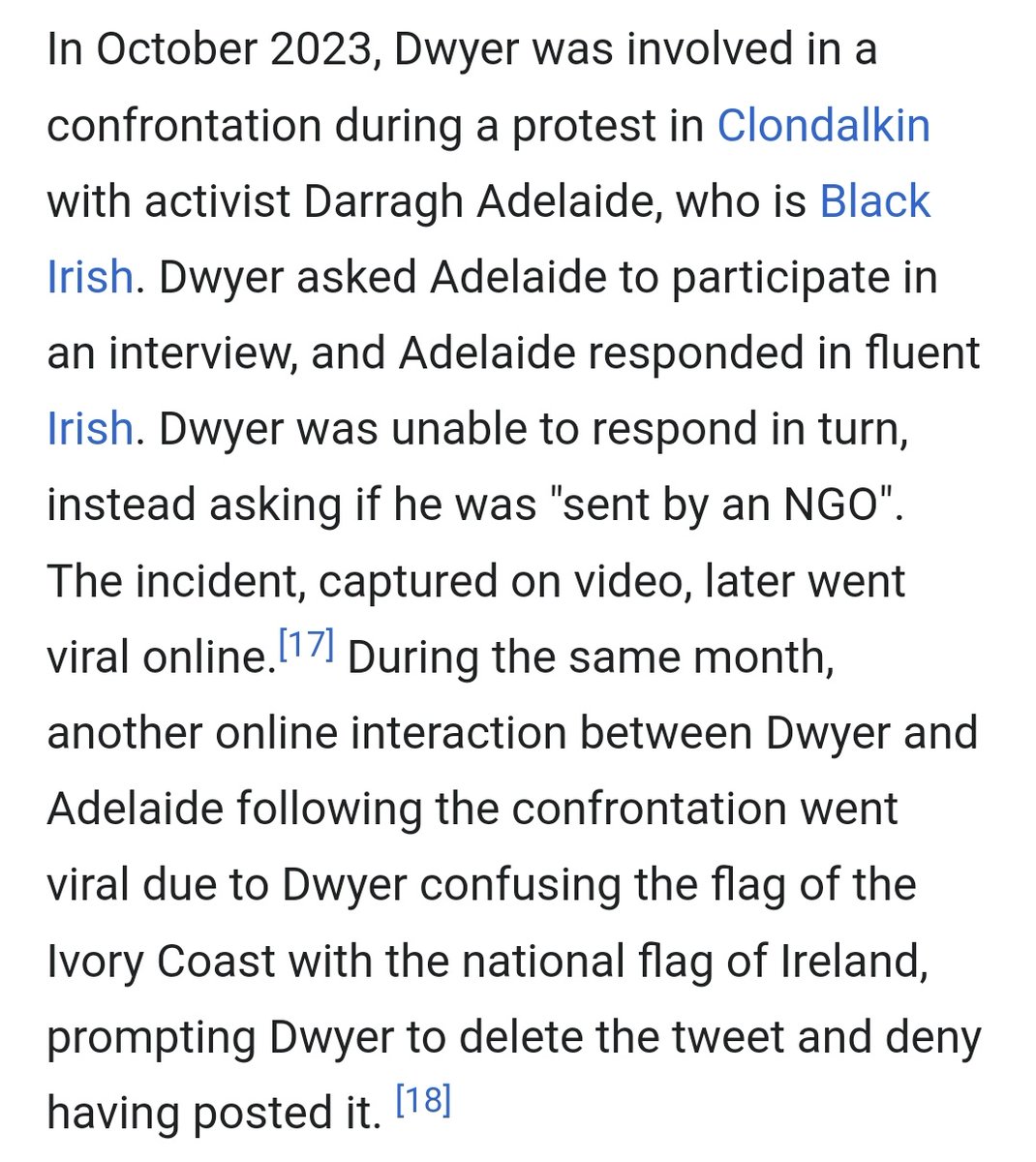 StevieNicksTD's tweet photo. Shout-out to whoever updated Dwyer's Wikipedia page. https://t.co/1KvJcDgjx7