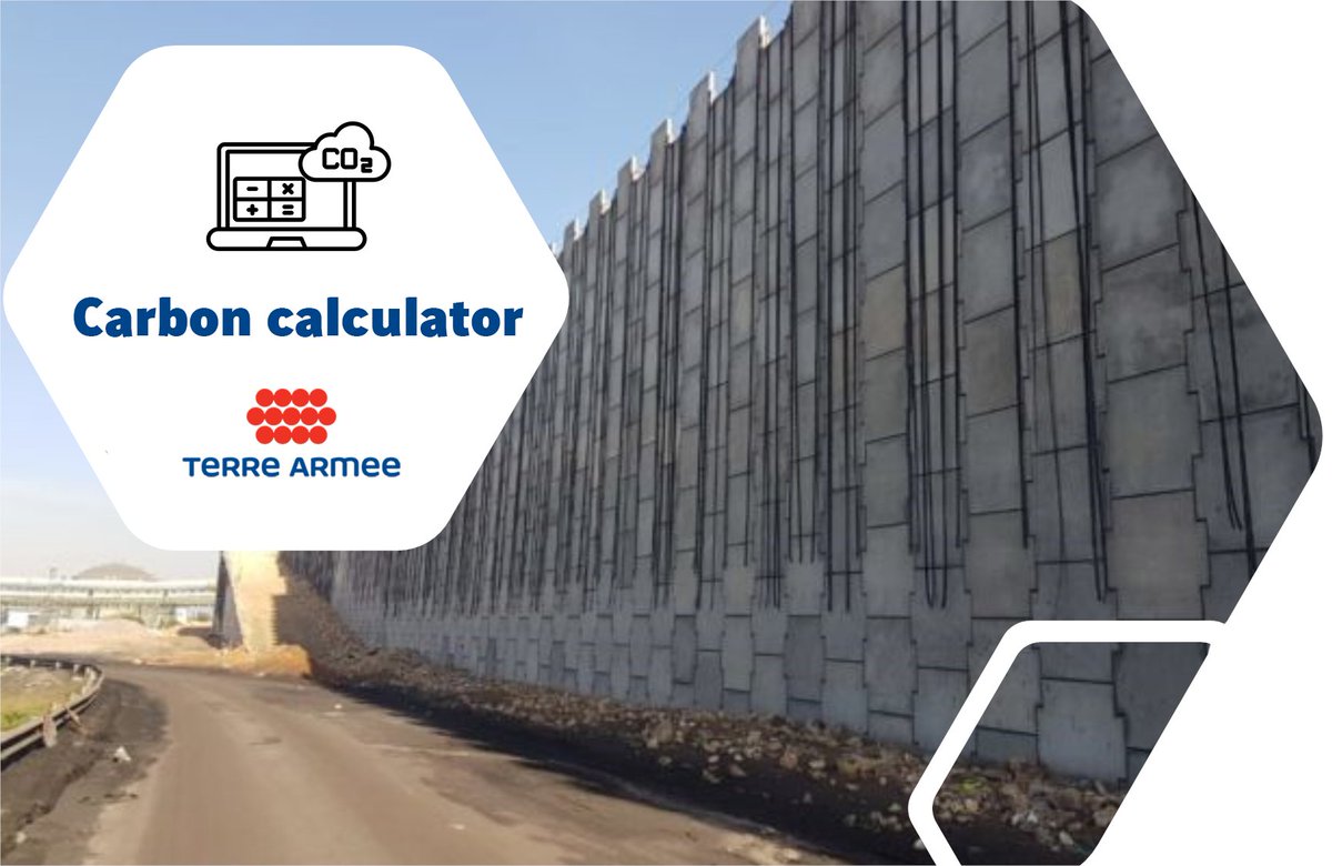 [#TerreArmée60] Introducing our #carboncalculator Designed to estimate the total #CO2footprint of #ReinforcedEarth® construction projects. It takes into account all the activities involved: manufacturing, transportation and installation of panels, reinforcements and backfill.
