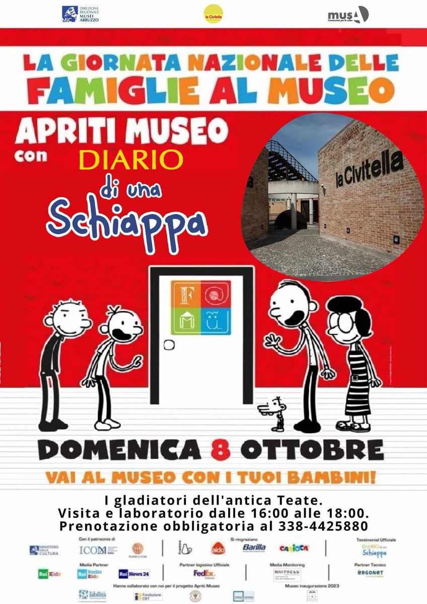 MNEMOSYNECH's tweet photo. 𝗙𝗮𝗺𝗶𝗴𝗹𝗶𝗲 𝗮𝗹 𝗠𝘂𝘀𝗲𝗼
Domenica 8 ottobre dalle ore 16 alle 18
Prenotazione obbligatoria al 3384425880
Attività gratuita
Ingresso museo intero € 5 ridotto € 3. 
#FAMU #abruzzo #museiarcheologicidichieti #famigliealmuseo https://t.co/qPq3OnP5gH
