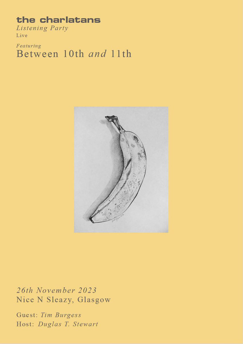 A Sunday afternoon @LlSTENlNG_PARTY Live in Glasgow?? With @Tim_Burgess & @DuglasTStewart eventbrite.co.uk/e/tims-listeni… Under £8 all in and each ticket comes with an ace A3 print of the event 👇
