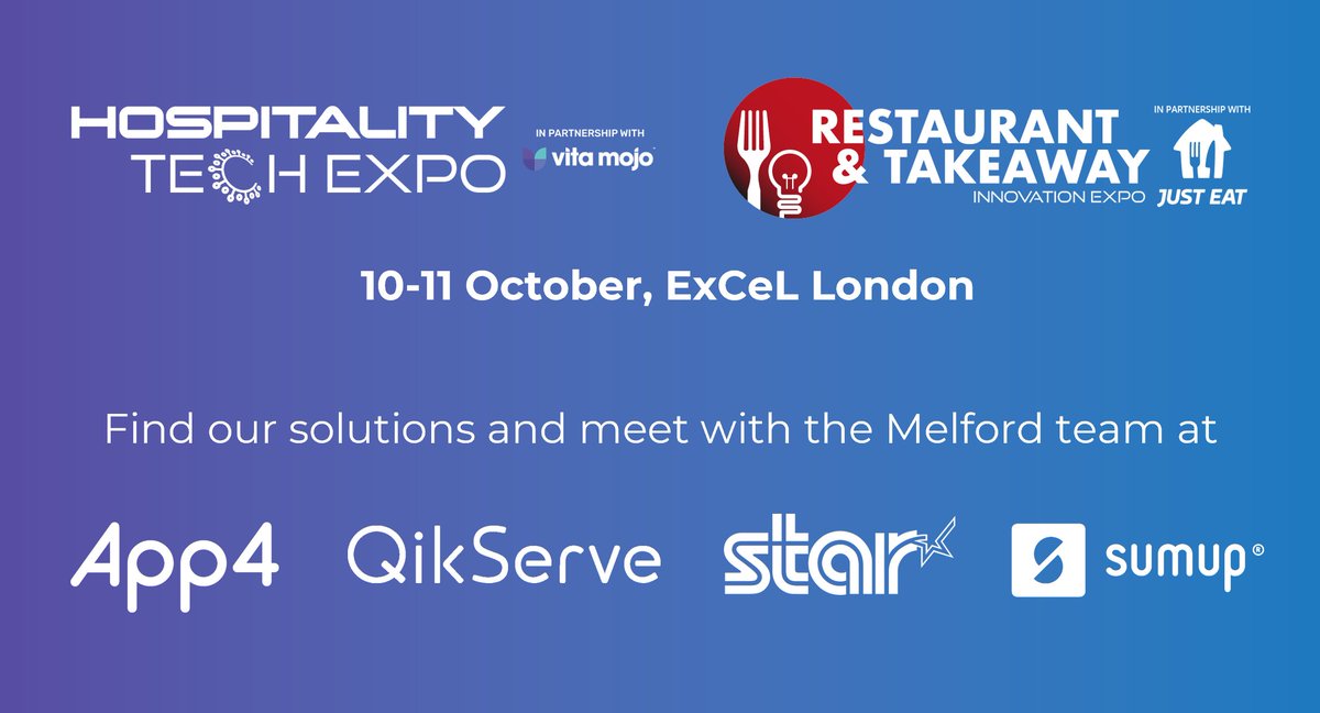 We can't wait for @hospotechuk & @TakeawayExpo next week! 🙌

A huge thank you to App4, QikServe, Star Micronics EMEA & SumUp for featuring our self-service kiosks - visit their stands to learn about their latest hospitality solutions 🥡🥤

#HOSPOTECH23 #HOSPOB2B #RTIE23