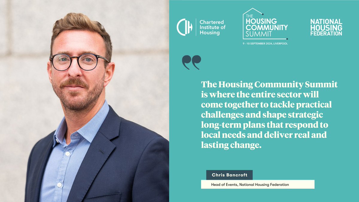 Today we launch the #HousingCommunitySummit, a brilliant new event with <a href="/CIHhousing/">Chartered Institute of Housing</a> that will bring together the best of housing. Save the date 9-10 September 2024 and see you in Liverpool! housingcommunitysummit.co.uk