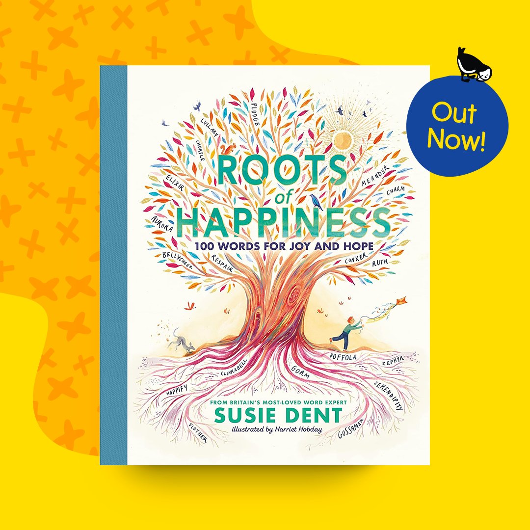 Out now! Roots of Happiness by <a href="/susie_dent/">Susie Dent</a> and <a href="/HobdayHarriet/">Harriet Hobday</a> is the perfect book to lift you out of your mubble fubbles (a slightly sad mood), make you grin like a gigglemug (someone who never stops smiling): penguin.co.uk/books/448509/r…