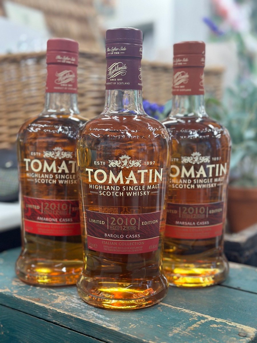TheWhiskyCellar's tweet photo. Limited release Tomatin Italian Collection. https://t.co/C5Do3S1seT #whisky #scotch #singlemalt #NC500 #Scotland #inverness #Airport #drinks #scotchwhisky #dram #distillery #singlemaltwhisky #malt #whiskylover #whiskylife #scotlandisnow #VentureNorth #visitscotland https://t.co/Sezi4CXRb1