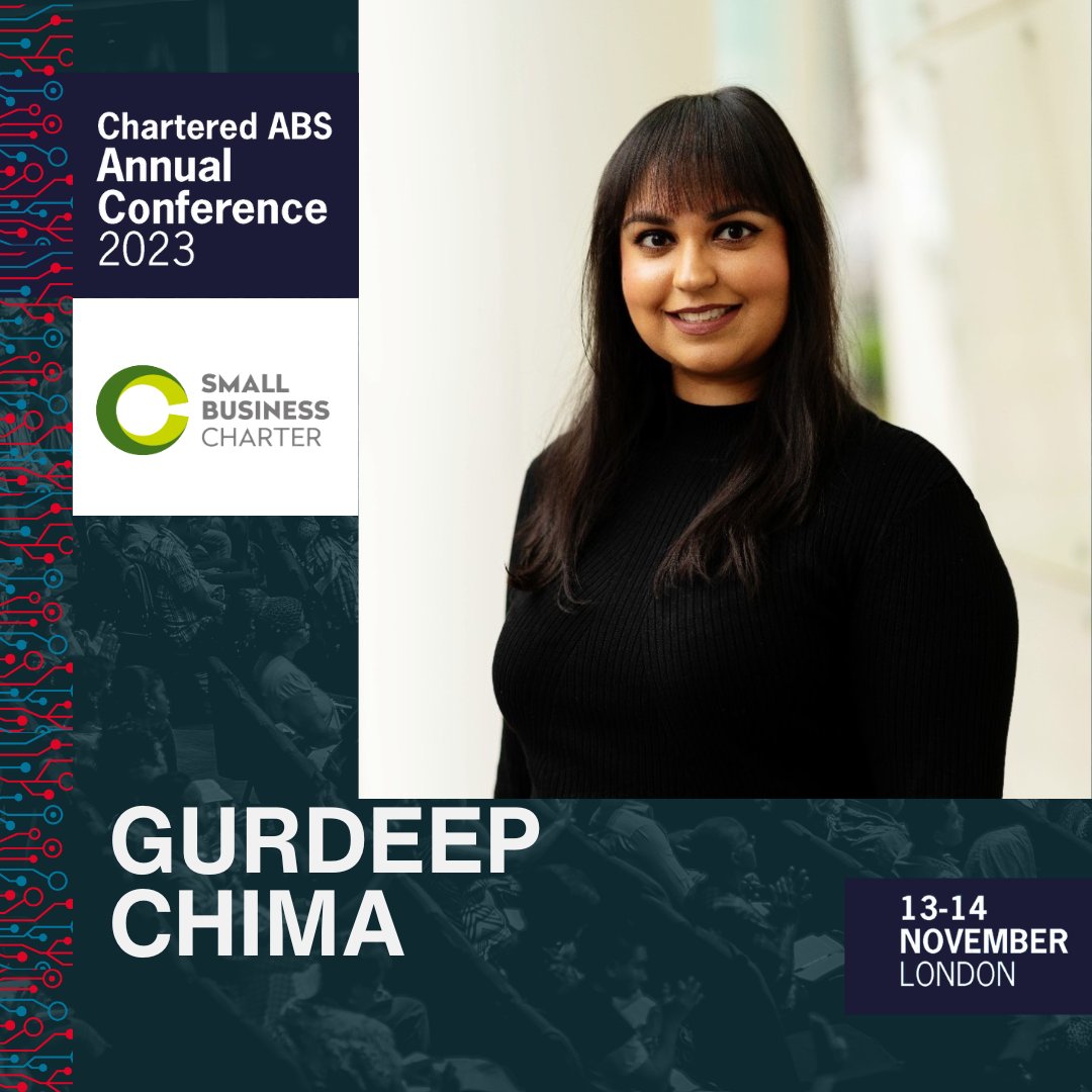 We’re delighted to announce Gurdeep Chima in the fantastic lineup of speakers at the upcoming Chartered ABS Annual Conference. Join us on 14-15 November for the showcase of the impact and influence of the Small Business Charter community. Register now: charteredabs.org/events/annual2…