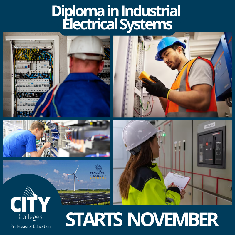 CityColleges's tweet photo. Our brand new Diploma in Industrial Electrical Systems starts in November.

Find out more: https://t.co/urWK9evbfJ

#industrialelectricalsystems #electricalengineering #electricalsystems  #electricians #engineering #citycolleges #newtechnology #tech #citycollegesdublin https://t.co/k1sHUC5c40