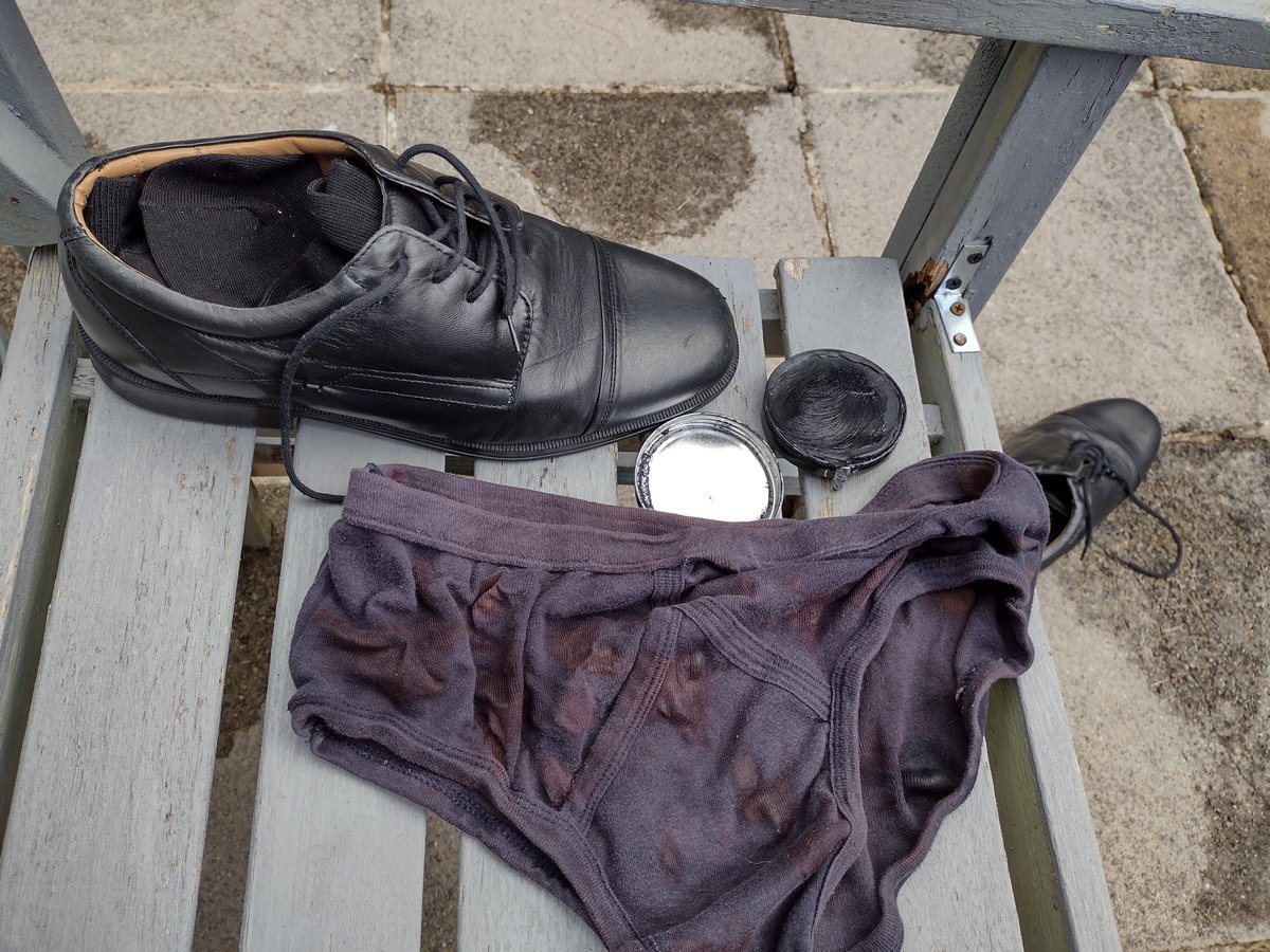leighkeystone's tweet photo. When you visit your parents for your uncle's funeral and ask for a duster to polish your shoes... and your mother gives you a pair of your father's old underpants. #differentgeneration https://t.co/OE6leX3vKg