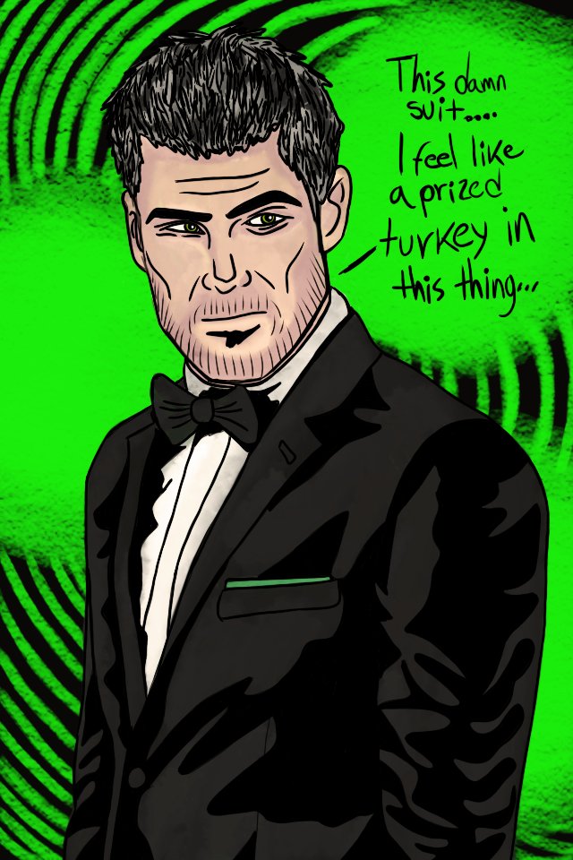 "My name is Fisher... Sam Fisher".

Today is #JamesBondDay and well, maybe this is not James Bond but is also an awesome spyboy: Splinter Cell Sam Fisher with tuxedo (this was inspired by the Splinter Cell: Firewall novel Ch. 6 by James Swallow).😁💚🖤 #SplinterCell #SamFisher