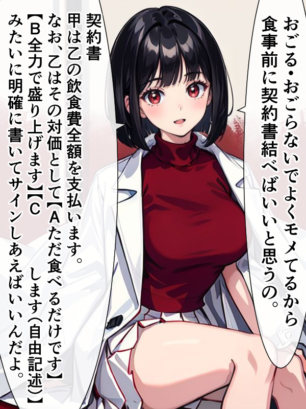 おごる・おごらないでモメなくなる最終解決策を示す女医ちゃん。 