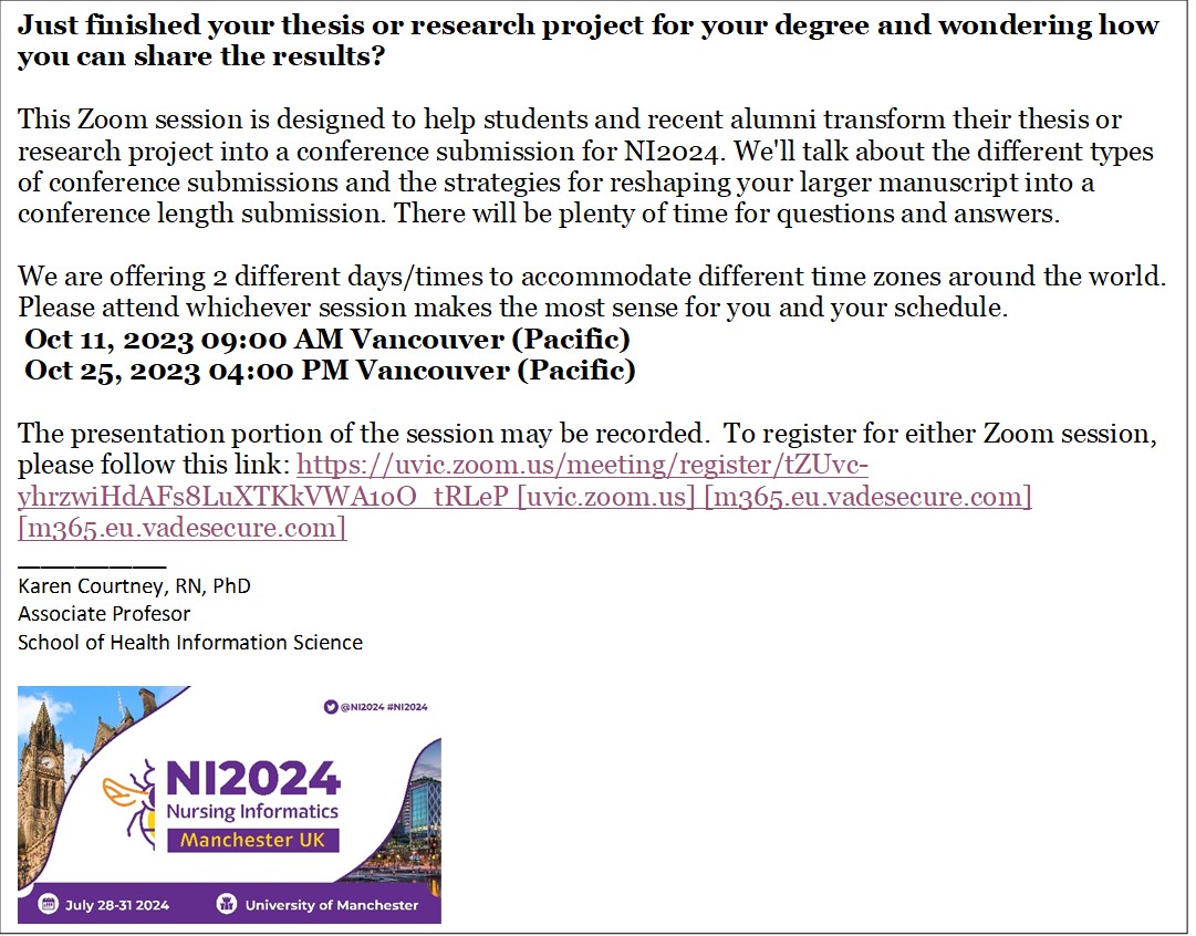 If you are interested in presenting at @ni2024 and wondering how to craft your project results into a submission we have a solution! Join our webinar to find out how 👇 uvic.zoom.us/meeting/regist…