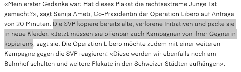 ppsde's tweet image. Da die @SVPch und @operationlibero in unserem Kernthema Urheberrecht wildern:
Das Kampagnensujet von OL ist vom Tabakkonzern @PhilipMorrisDE raubmordkopiert.
Im Zweifel am besten das Original am 22. Oktober wählen! 🏴‍☠️#Piraten🏴‍☠️
20min.ch/story/krieg-de…
#VoteCH #WahlenCH23