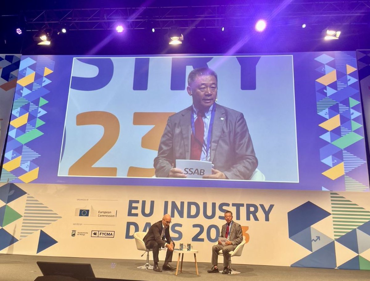 CTO @MartinPei_SSAB at #EUIndustryDays:

'To do the net-zero transition, we need to accelerate deployment of clean technologies. But for this, we need a policy framework to keep value chains in Europe and financial support for breakthrough technologies.'

#FossilFreeSteel 🌱⚙