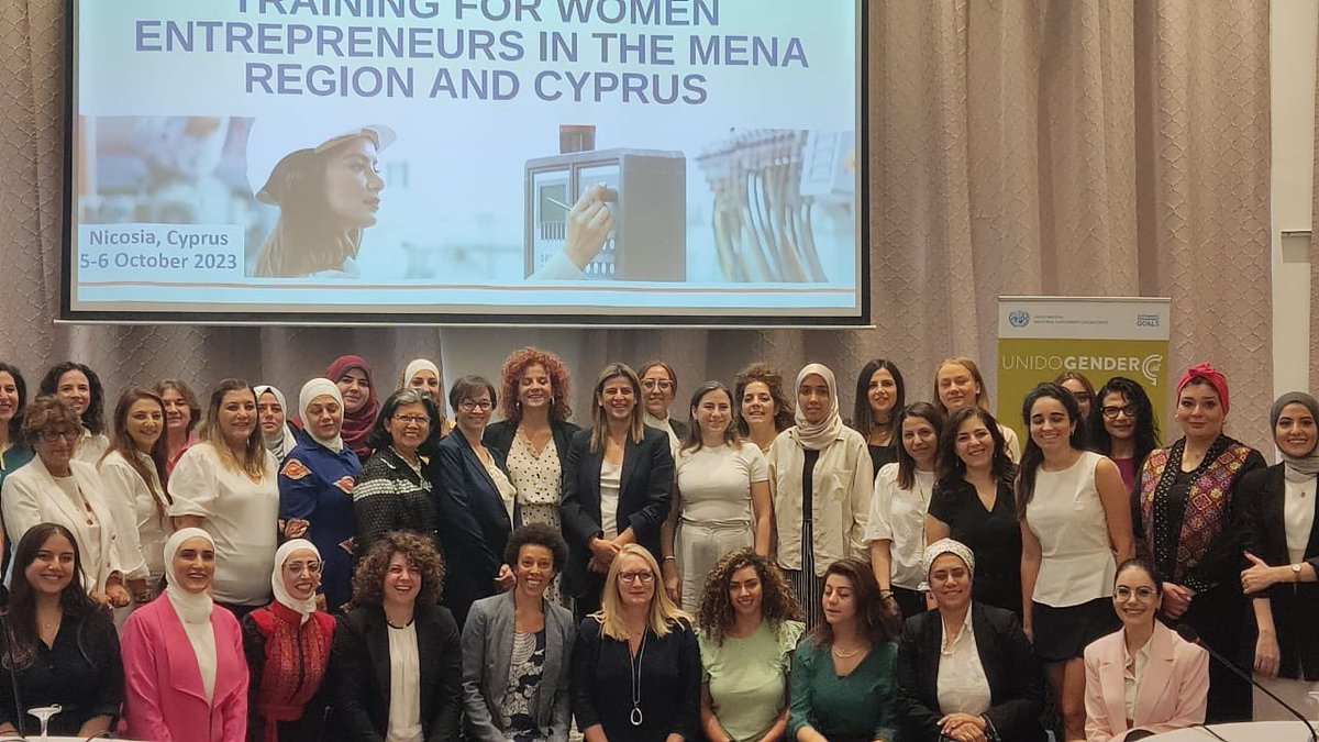 CyprusMFA's tweet photo. A pleasure to welcome the @unido team and #womenenterpreneurs from the #MENA region for a two-day training in Nicosia on #female leadership and #enterpreunership.
The MFA is proud to co-organise this important event with participants from 🇩🇿 🇪🇬 🇱🇧 🇯🇴 🇲🇦 🇹🇳 🇨🇾
#empowerwomen https://t.co/hZeBInddHc