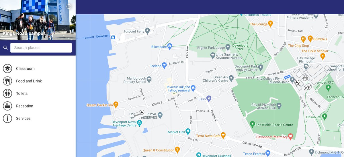 CloudBusiness9's tweet image. Fab to see @cityplym now with the leading #wayfinding platform via @MapsPeople live so for business visitors/parents/prospective students its easy to navigate without anxiety direct to the reception or any key area you need to report to for your ID. Visit tinyurl.com/muurhymu
