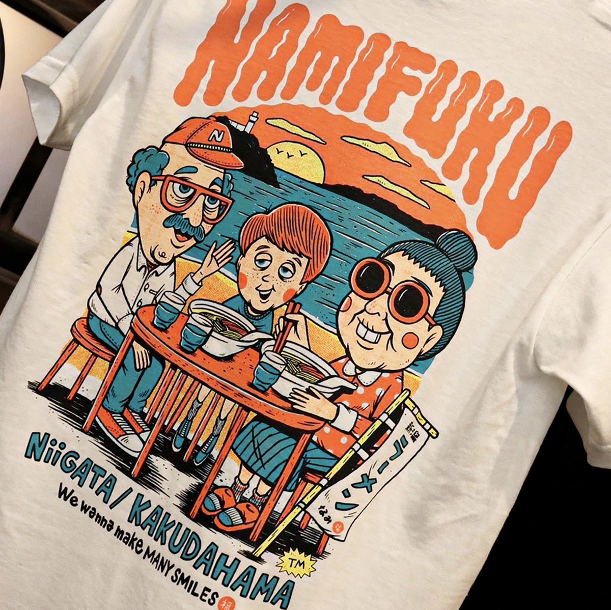 ハイスタ難波さんがオープンした、新潟ラーメンなみ福のTシャツ