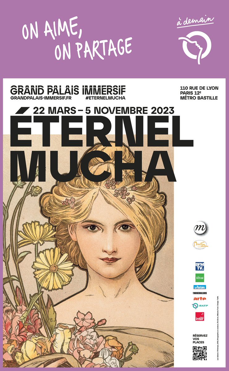 Ligne5_RATP's tweet photo. [Culture] Jusqu'au 5 novembre, le @GPImmersif vous propose une exposition consacrée à Alphonse Mucha, figure majeure de l'Art Nouveau. Découvrez #EternelMucha dans une scénographie interactive et sensorielle ! #RATP
Un événement #RATPpartenaire 👉 https://t.co/stDvQYDGos https://t.co/g2yLAXnDim