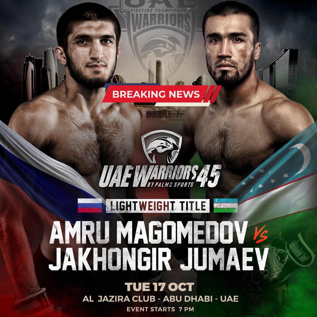 It's fight night! 💥 Today, sparks will fly and the UAE Warriors lightweight champion will crowned at UAE Warriors 45. Join us live at Al…
