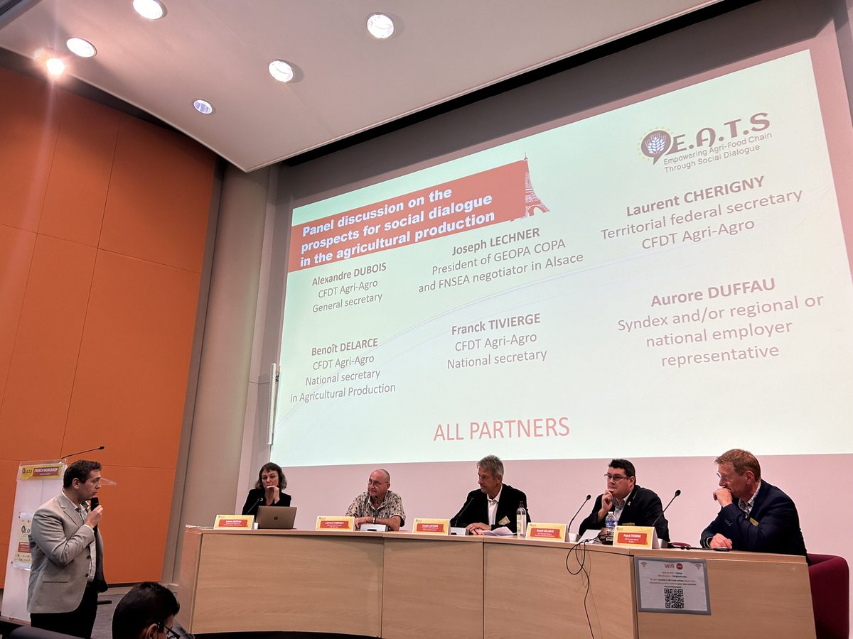 The French workshop of the #EATSProj  was held yesterday. Thanks to @CFDT_AgriAgro for organising this beautiful event during which #goodpractices, #training, #digital and #ecologicaltransition in the #agrifood sector were discussed.