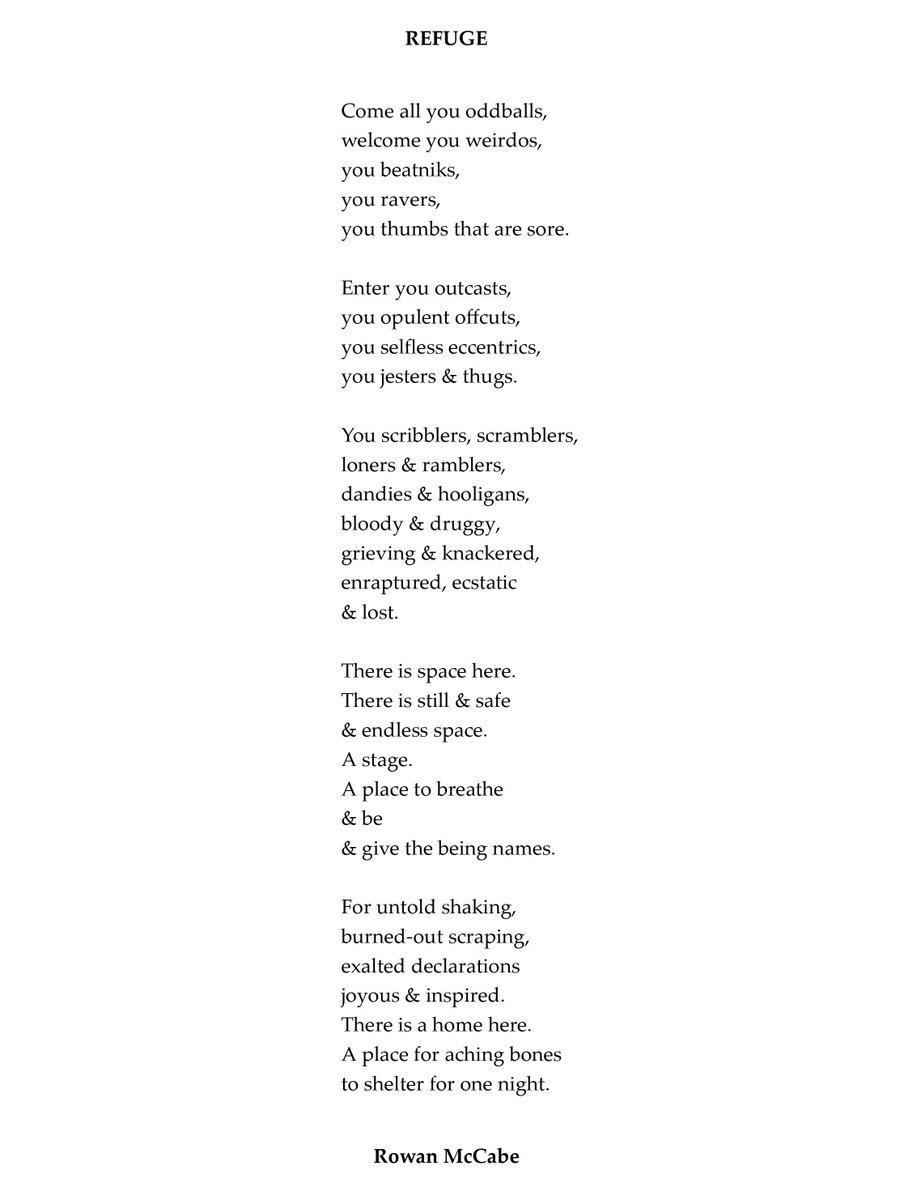 'You boy! What day is it today?' 'Why today, sir, it's #NationalPoetryDay.' 'Tell me, does Rowan McCabe still have a new poem that roughly fits this year's theme? Tell him to stick it up on social media and I'll give you a guinea.'