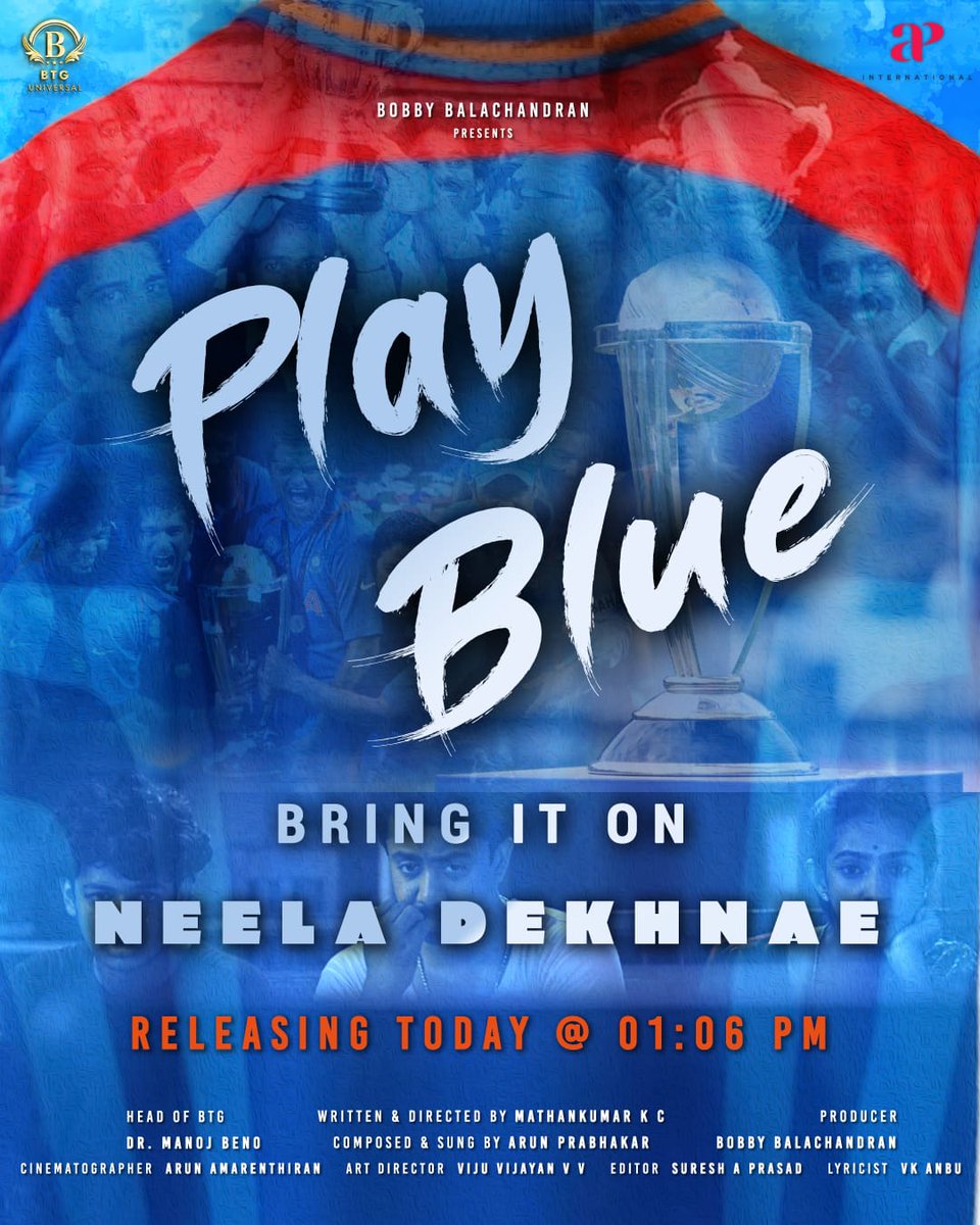 gobeatroute's tweet photo. Relive your World Cup memories with #PlayBlue 🏏💙
▶️https://t.co/UeXzZIZFVs
@APIfilms @BTGUniversal #BobbyVinod @ManojBeno