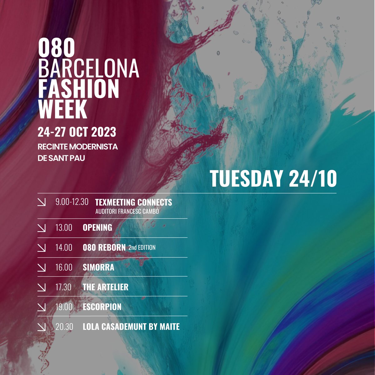 Ja està disponible l'agenda pel dia 1 del 080 Barcelona Fashion. No et perdis res del que tenim preparat per a la setmana del 24 al 27 d'octubre. 

#080bcnfashion #fashionshow #barcelona #fashionweek #32edition