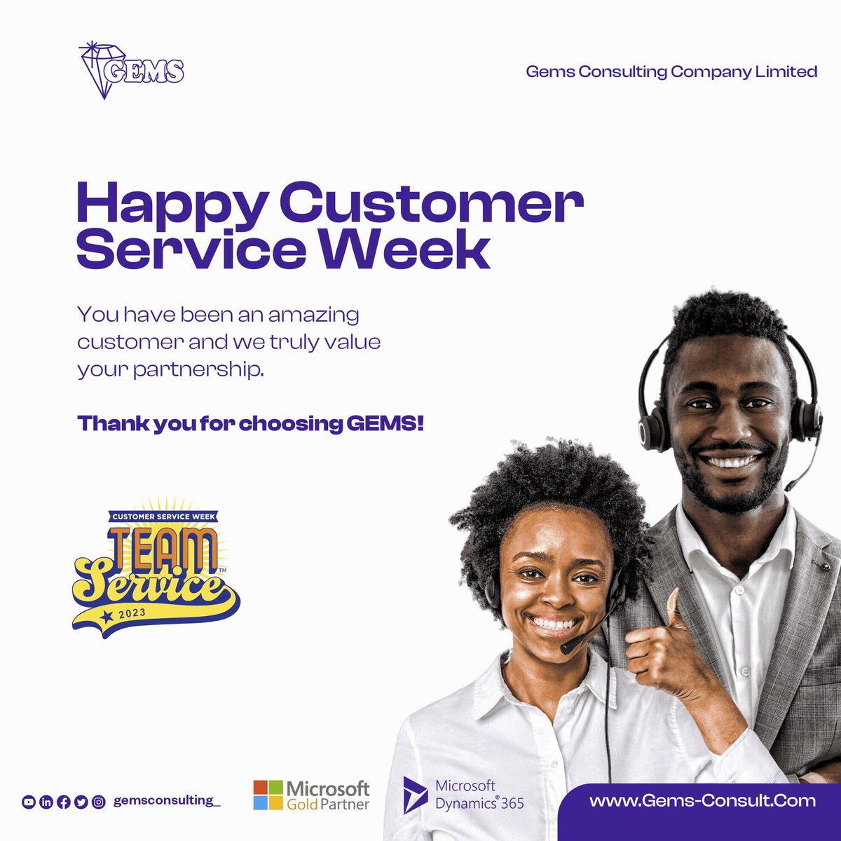 We appreciate you all.

Happy Customer Service Week to all our Clients who are our Gems💎

#CustomerServiceWeek2023 #gemsconsulting #gems #customersfirst #gratitude #appreciation