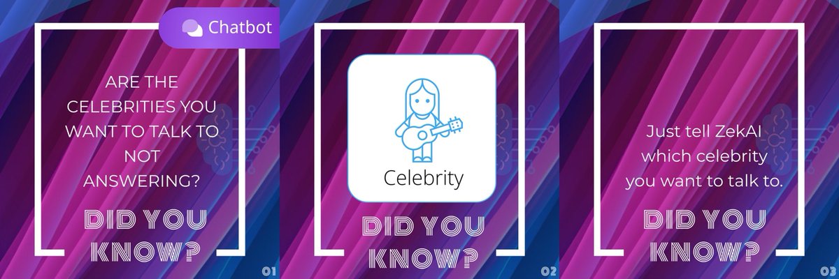 Zekai_co's tweet photo. What are your thoughts on “having a conversation with a celebrity you admire”?
Don't forget it's an artificial intelligence!
.
.
#AI #Technology #FutureTech #MachineLearning #artificialintelligence #Yapayzeka #zekaico #Celebrity #ünlü #chatbot #chatGPT https://t.co/dSJ9ZLHo03