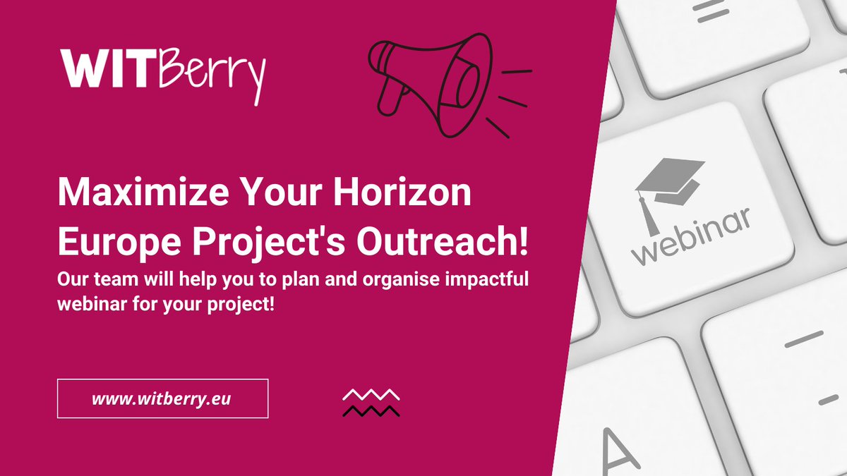 WITBerryEU's tweet image. ⚡ Do you want to engage with various audiences and boost your Horizon Europe project’s communication and dissemination activities? Organise a webinar! Want to get most of it? Ask us! We have organized several successful webinars to various audiences.