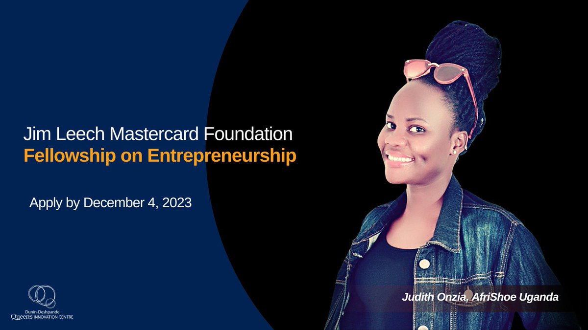 #OpportunityAlert
Apply & be part of the next generation of business leaders across the African continent. The Jim Leech Mastercard Foundation Fellowship on Entrepreneurship presents a unique, life-changing opportunity that will help you bring your entrepreneurial ideas to life.