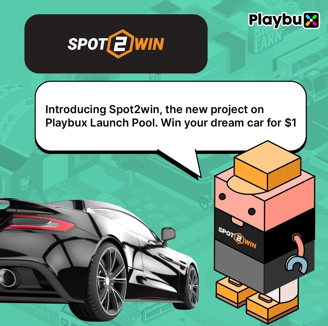 playbuxco's tweet photo. Join @spot2win_co the new project on Playbux launch pool and Your Dream Car Could Be Yours for Just $1! 🎉 Turn the Key to Your Future Ride! 

#Spot2Win https://t.co/t3wW5jfidr