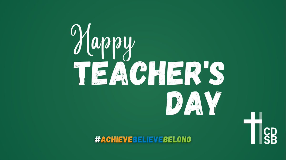 October 5th is World Teachers' Day. Today, and every day, we celebrate our #HCDSB teachers and everything they do to help foster safe and welcoming school environments, where all of our students can achieve, believe &amp; belong. Happy #WorldTeachersDay! 🍎📝 #AchieveBelieveBelong