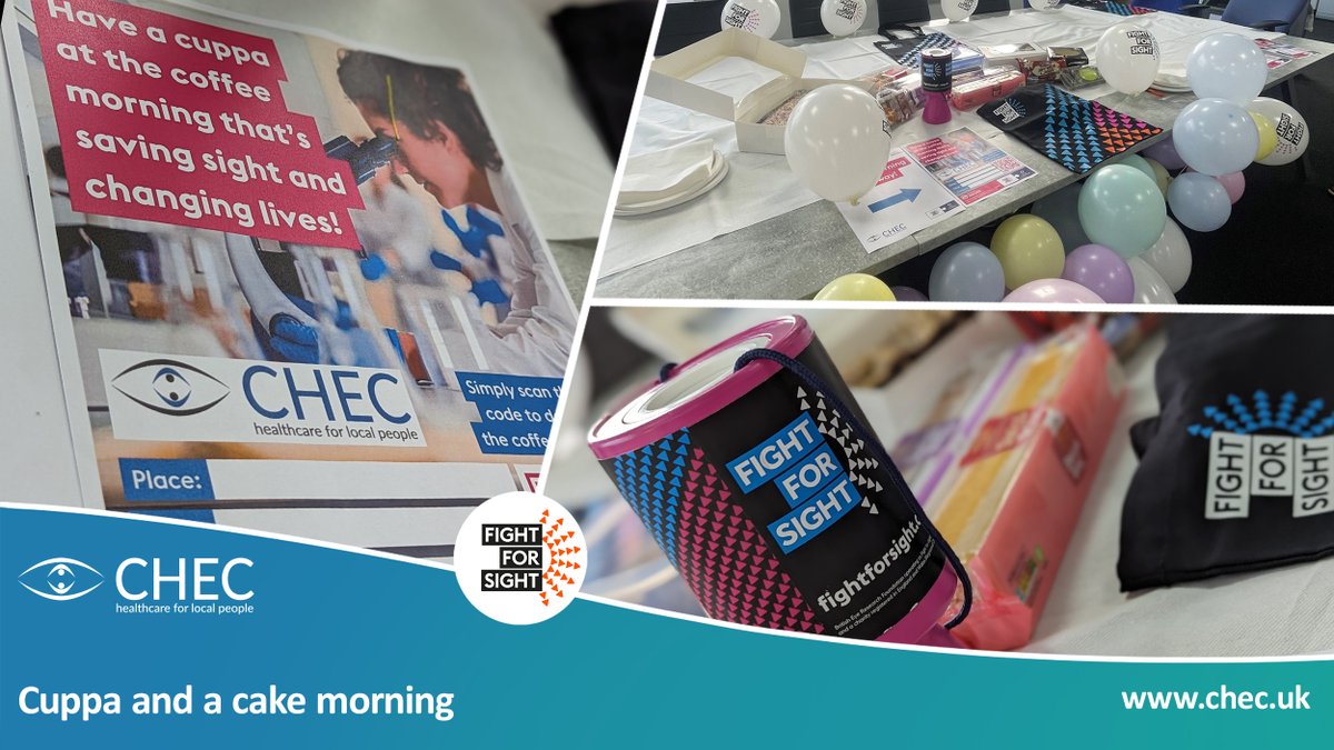 On Friday, Team CHEC hosted a Cuppa & Cake event to raise funds & awareness for our partner charity, Fight for Sight.

Fight for Sight is a UK charity focused on funding eye research to transform the lives of those with sight loss. 

#fightforsight #charity #fundraisingevent