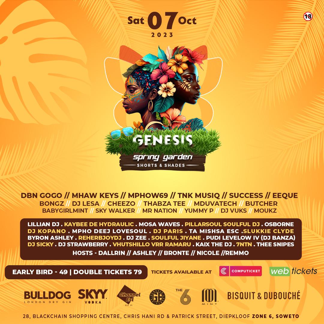 PORSCHE_BTM_RSA's tweet image. Countdown to the ultimate party night! 🕺💃

 Join us at the Spring Garden on October 7th, 2023, for #GenesisSpringGarden. Let's groove with @DBNGOGO, @tnk_musiq, and @Mhawkeys!

 It's going to be epic! 🔥🎵 #ShortsAndShorts @GenesisEventsSA