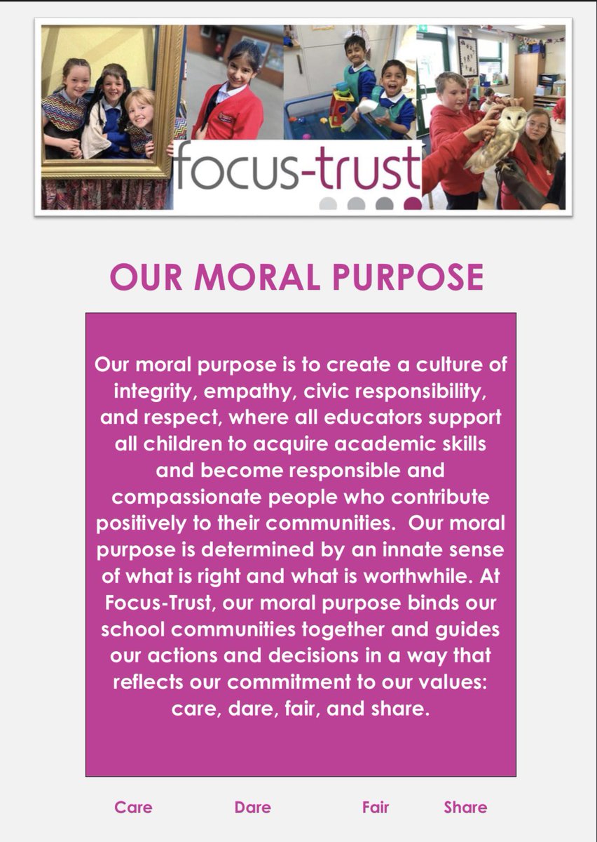 This is why we do what we do for our 6000 children, 1000 colleagues and 15 communities in #Oldham #Rochdale #Tameside #Bradford #Kirklees #Trafford #CheshireWestandChester #moralpurpose