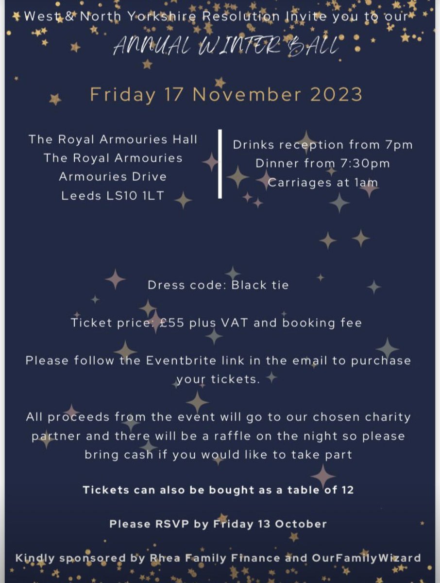 ⭐️Resolution West &amp; North Yorkshire Winter Ball 2023⭐️
 
We are excited to announce that our chosen charity partner for this year is
@LeedsChildrensC and we are lucky that they will be joining us at the event! 
 
 For tickets- eventbrite.com/e/annual-winte….
