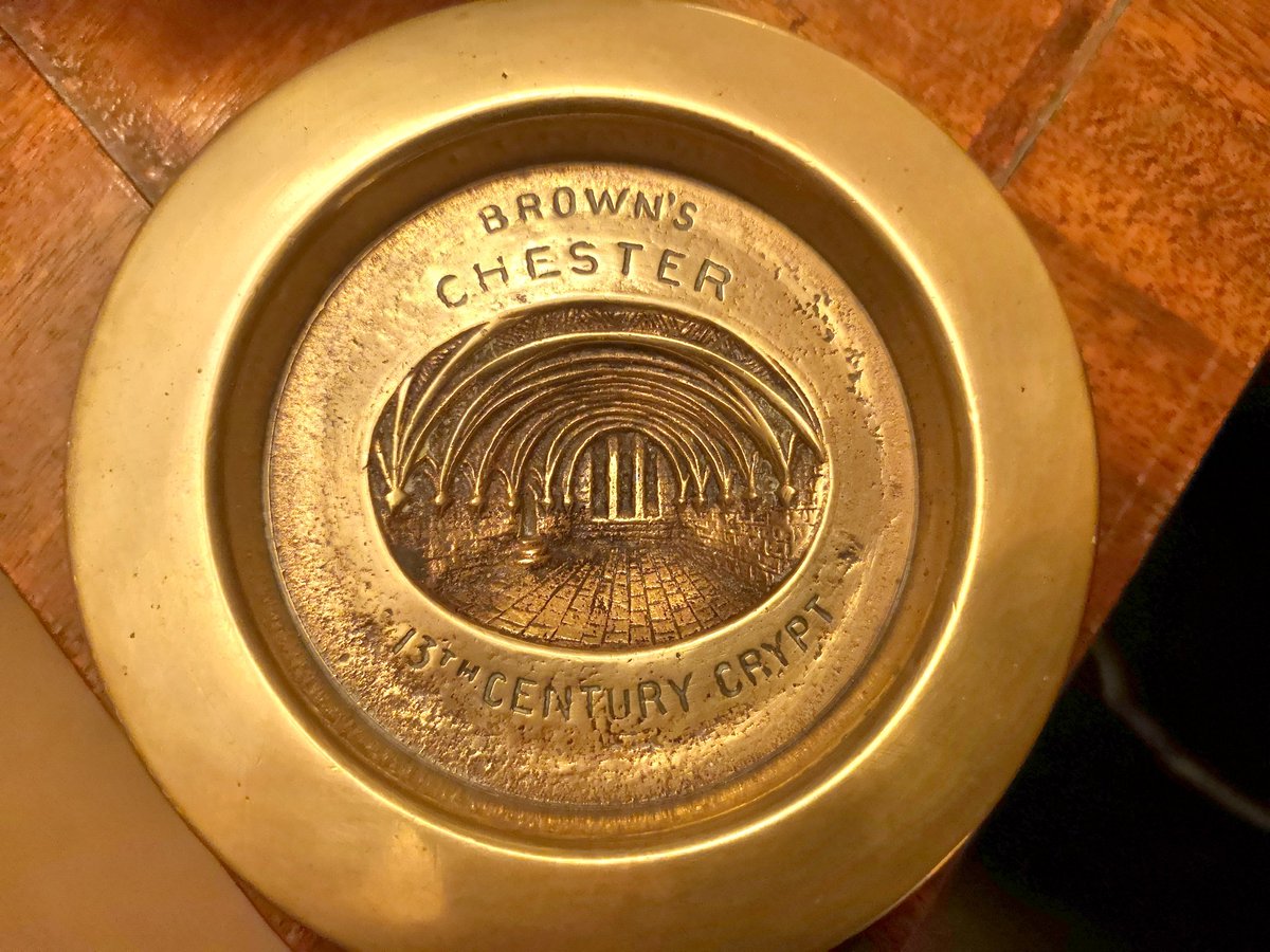 Thought I'd post here for once.
I keep coming across random items from Browns.
This one is an ashtray depicting The Crypt.
The table it's sat upon in my cottage is actually from the Managers office when the were having a clear out a few years ago.