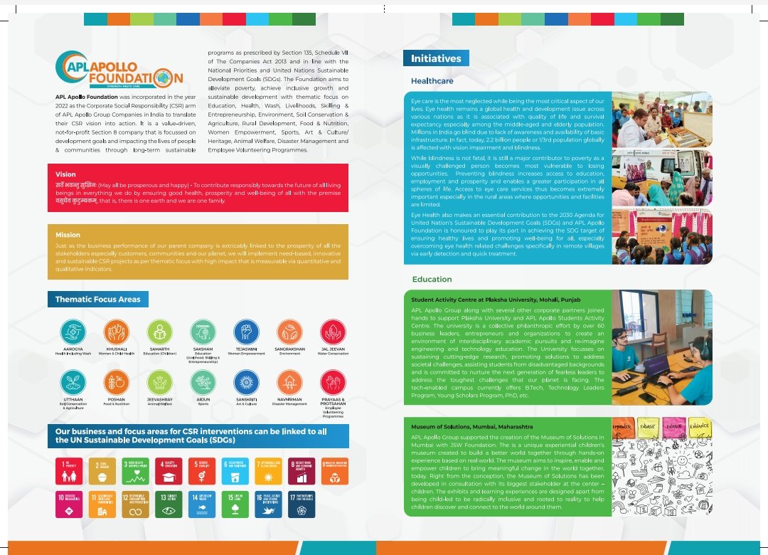 SanjayGupta_APL's tweet photo. Happy to announce that #APLApolloFoundation's efforts hv been acknowledged & featured in the CSR GOOD BOOK'23 by.LiveWeek, alongside select corporates.@ APL Apollo, our commitment to the community is unwavering, driven by our vision 2 #ImproveEverydayLife #Craftinggoodlife https://t.co/7yf3paKbho