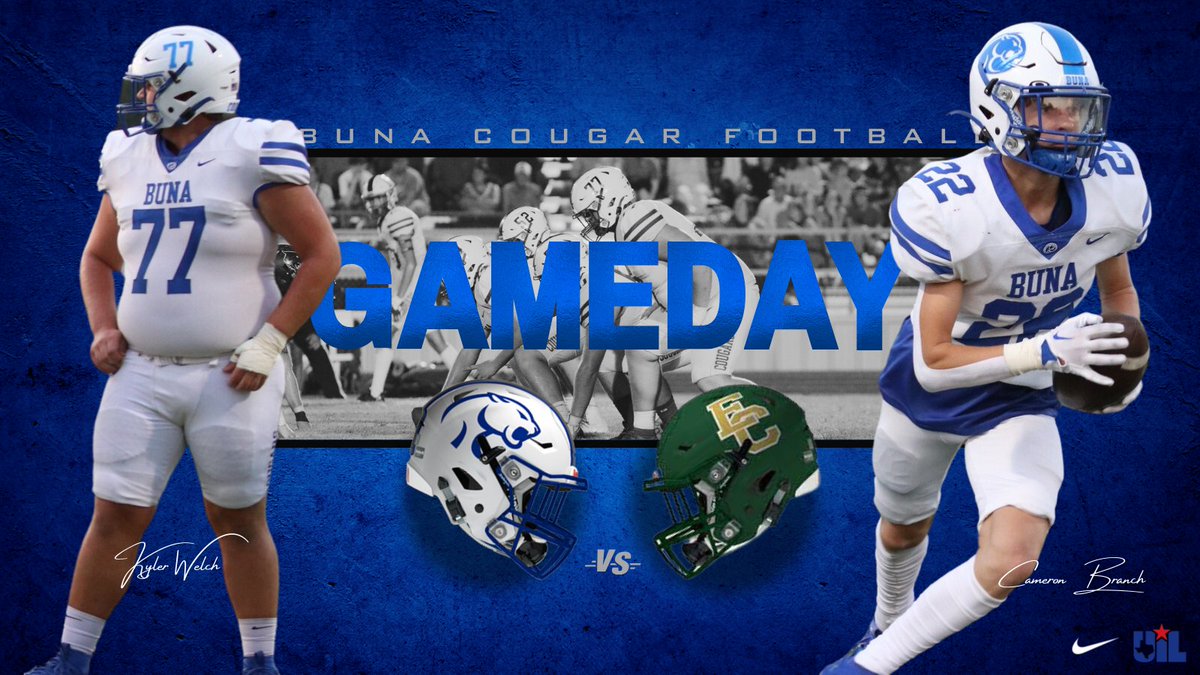 🚨GAME DAY!!🚨
🆚East Chambers Buccaneers
⌚️7:30
🏟️Cougar Stadium - Buna HS