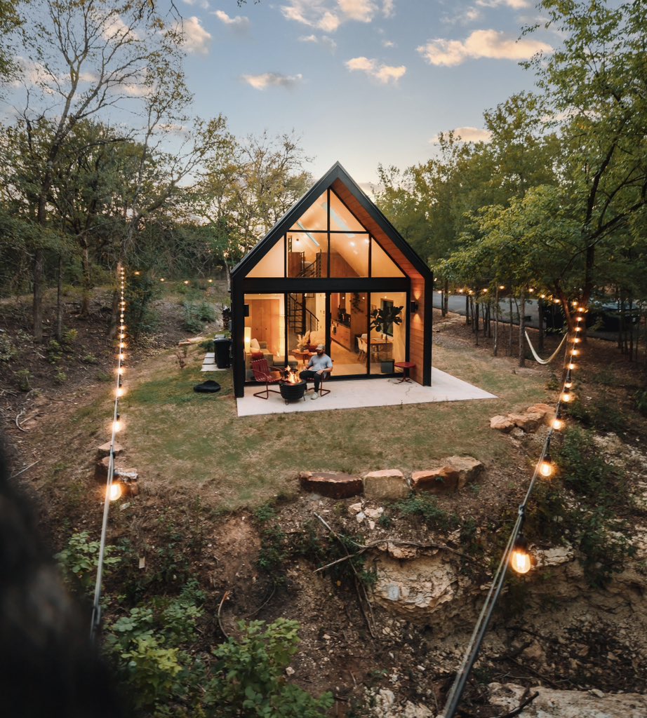 On the creek in the trees behind the lake. 

White Rock. Perfect seclusion.